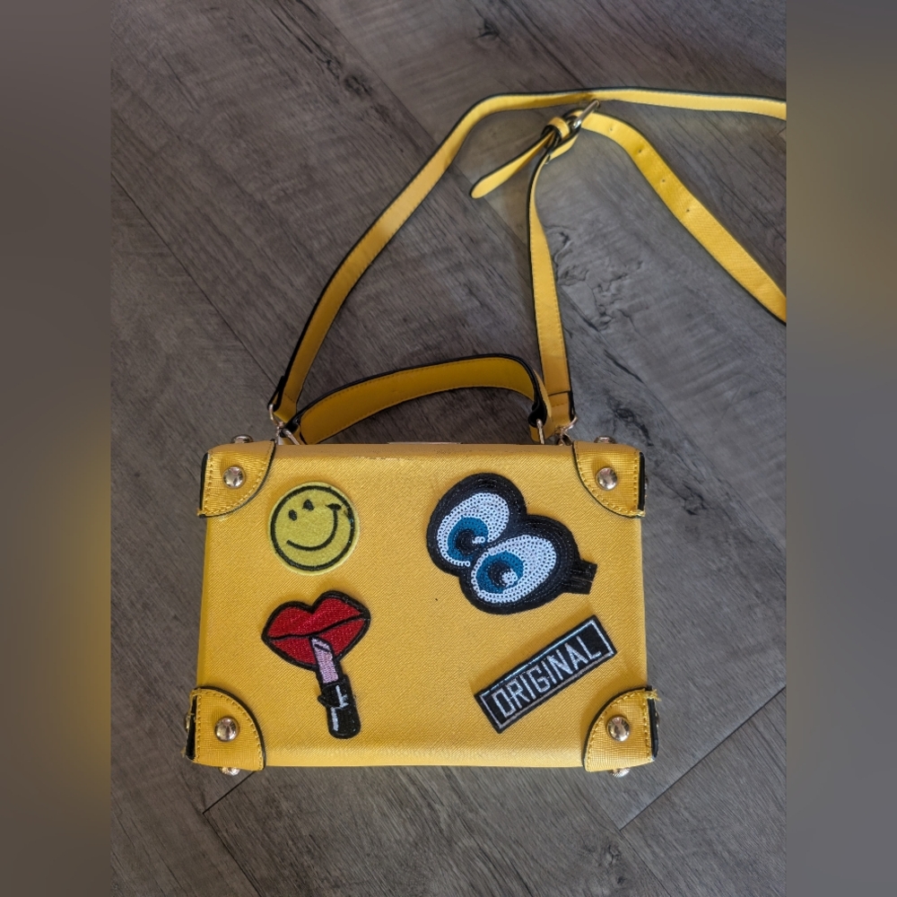 Yellow Patch Unique Accent Crossbody box Bag